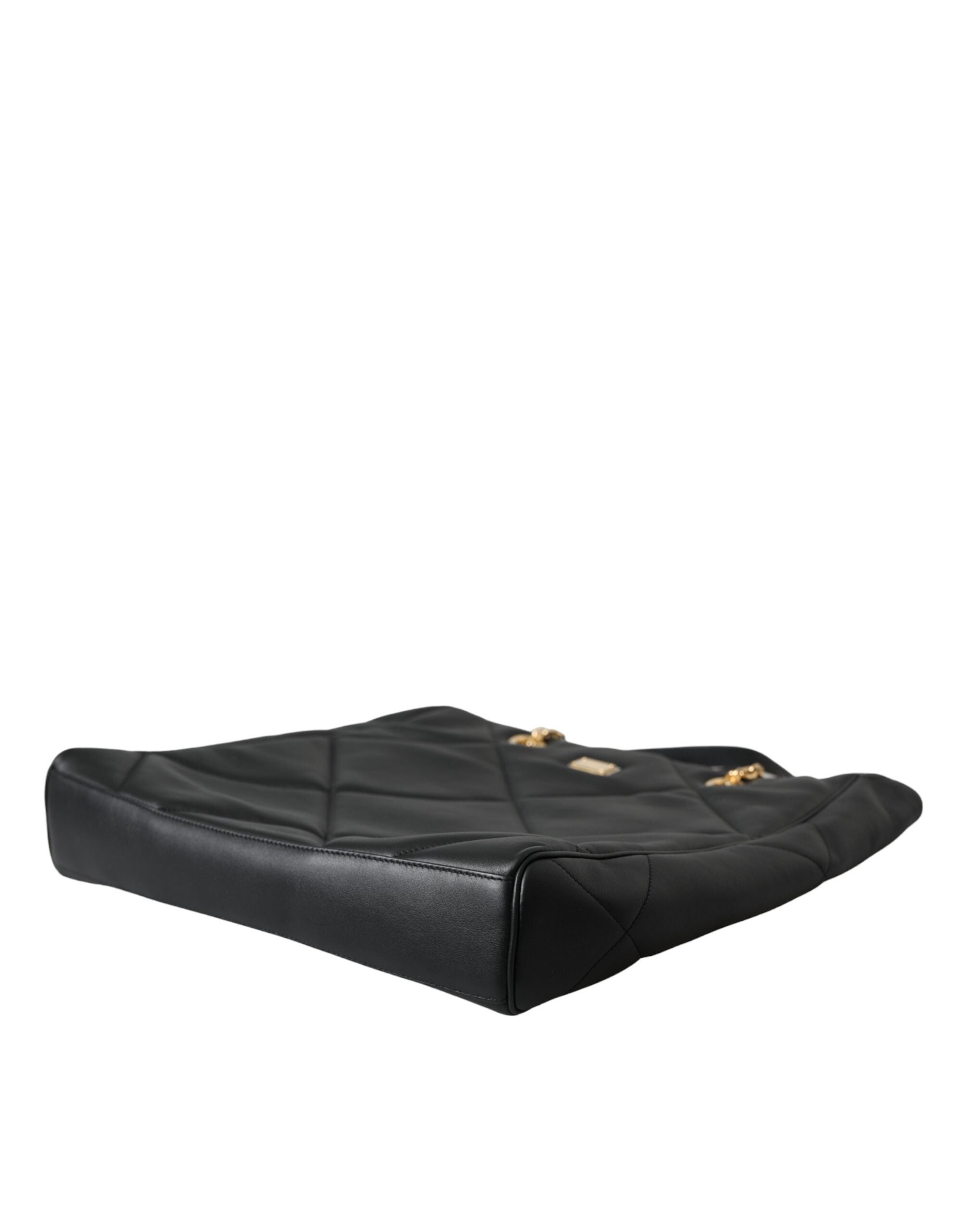 Dolce & Gabbana Siyah Deri JUNGLE Kapitone Tote Çanta
